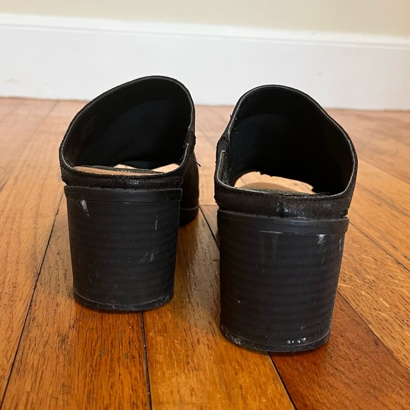 SONOMA open toe chunky heel black leather slides - Picture 6 of 7